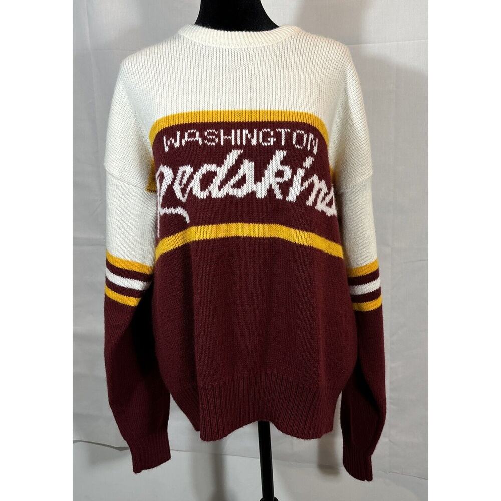 Washington Redskins Maroon and Cream Crewneck Sweater
